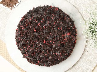 Top View of Red Velvet Chocolate Cake